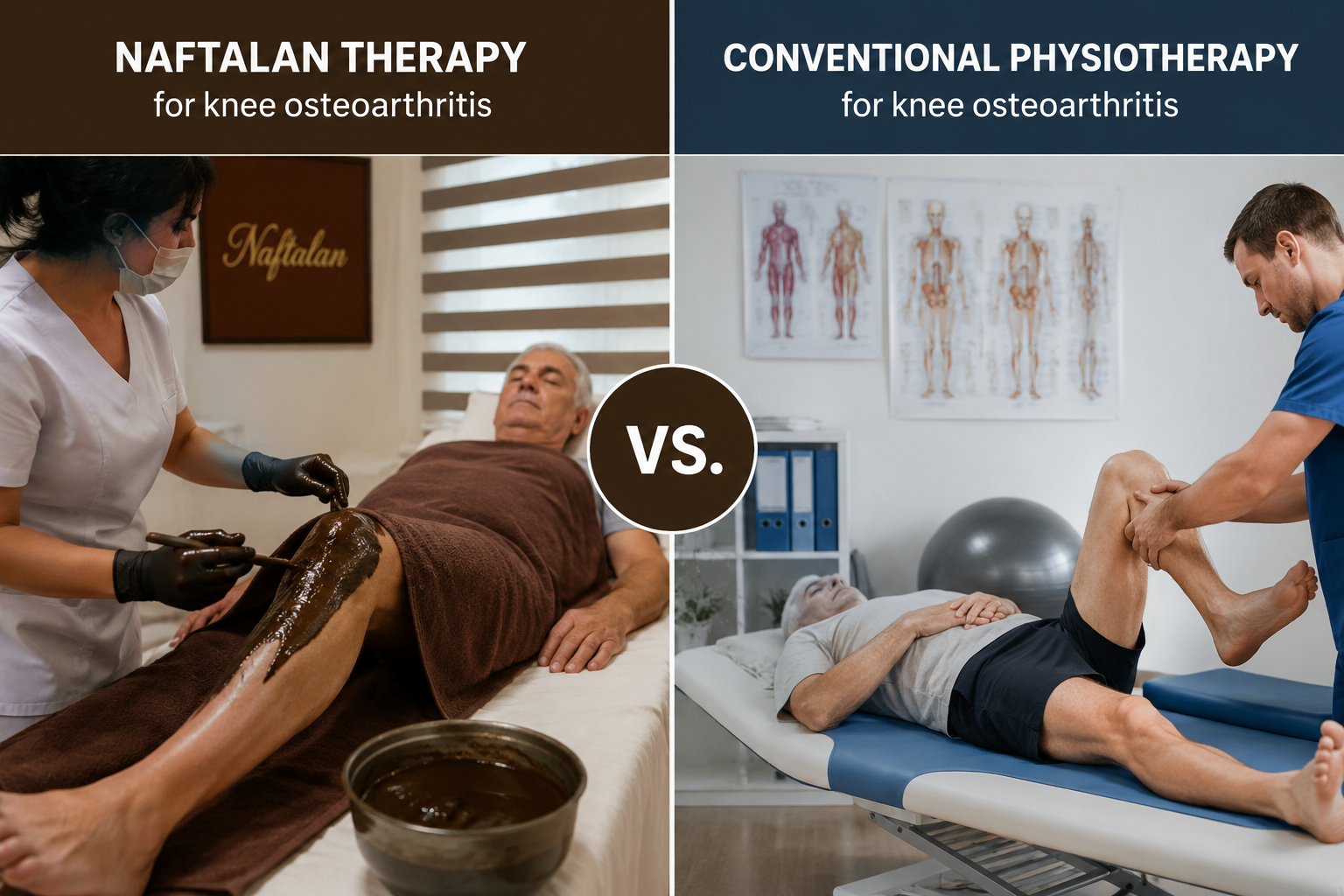 Naftalan therapy vs. conventional physiotherapy for knee osteoarthritis